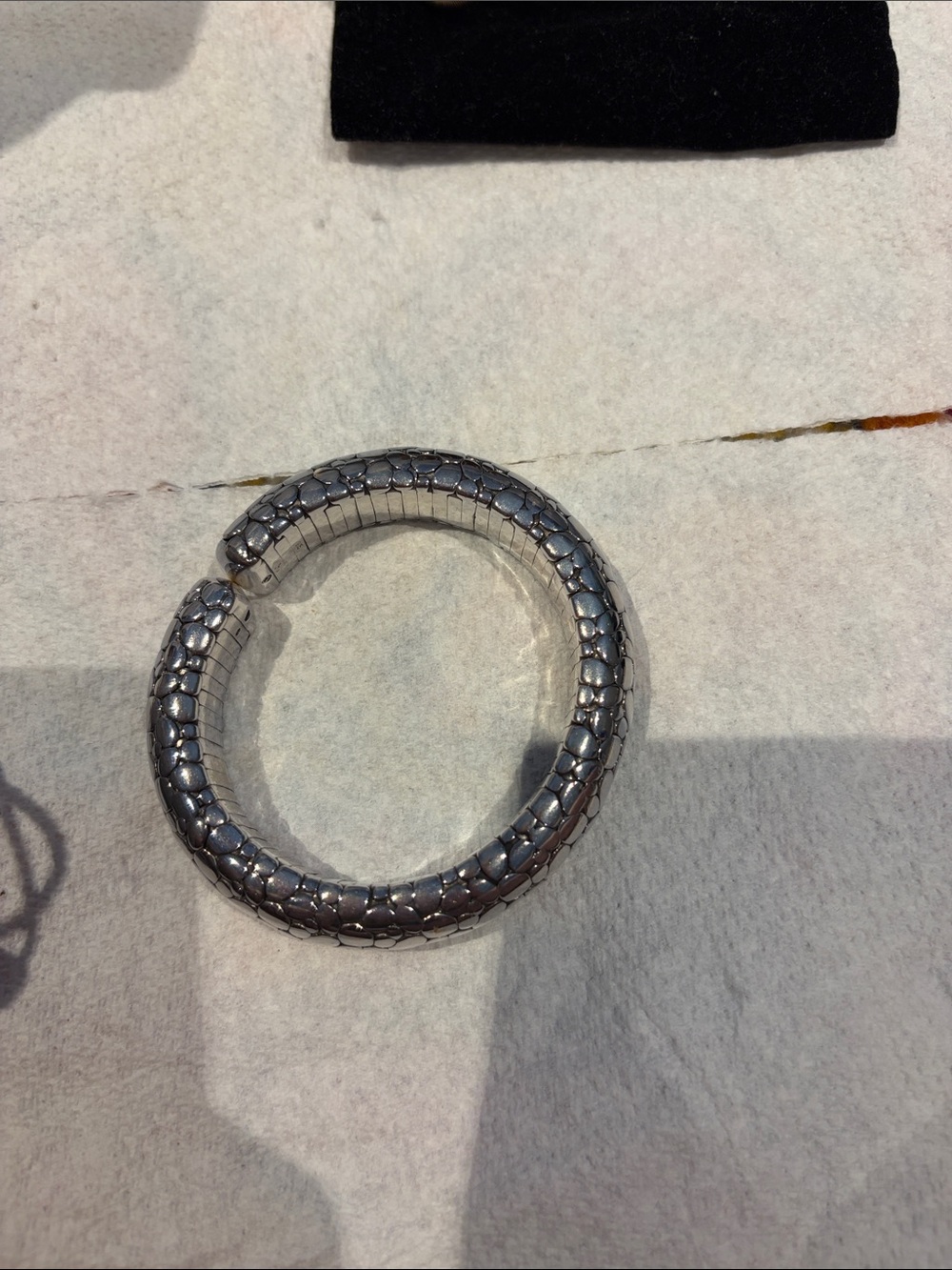 John Hardy Silver-Tone Textured Snake Cuff Bracelet